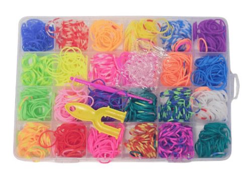 Gumikarkötő készítő szett, (gumigyűrűk, kapcsok), 19x13cm