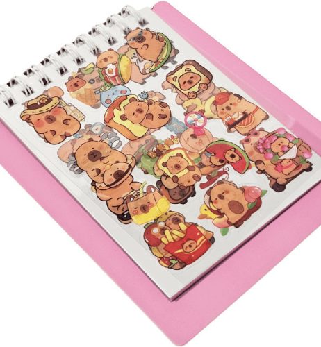 Kapibara notesz matricákkal, 9x11cm, többféle változat