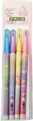 Tolóbetétes ceruza készlet, unikornis mintájú (016-1), 4 db/szett