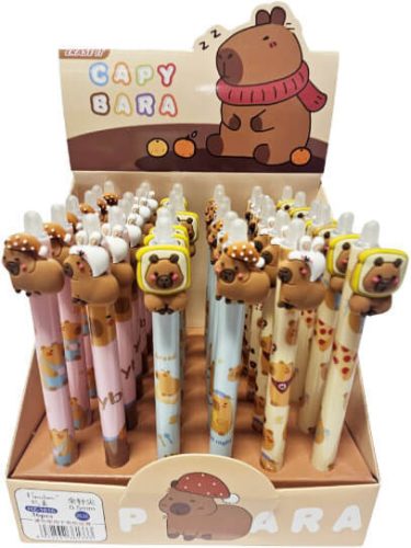 Kapibara radírozható toll, 0,5mm, figurával, többféle változat (361333)