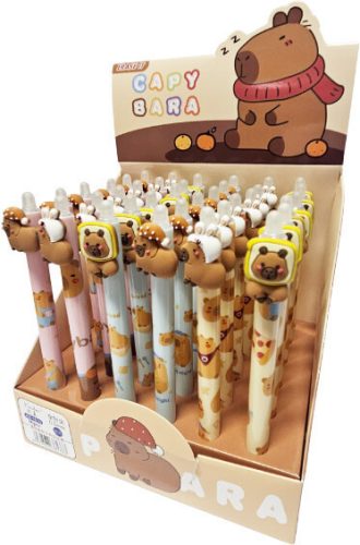 Kapibara radírozható toll, 0,5mm, figurával, többféle változat (361333)