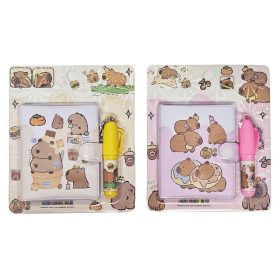 Kapibara notesz tollal, 5,7x7cm, többféle változat