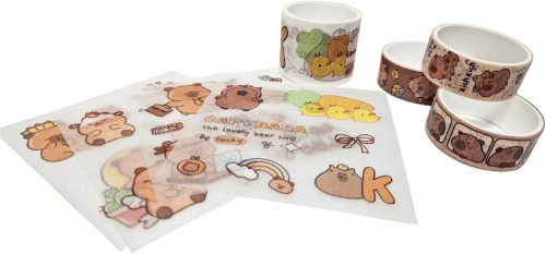Kapibara matrica és washi-tape készlet, többféle változat