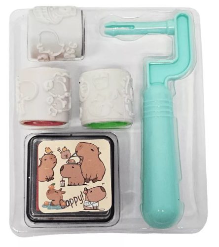 Kapibara rolleres nyomdakészlet tintapárnával