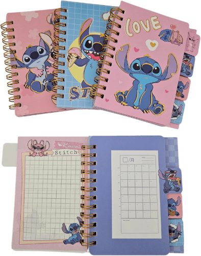 Stitch notesz, vonalas, 9,5x11,5cm, 4 féle