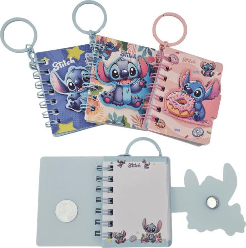 Stitch notesz, kulcstartós, 5,5x7cm, 4 féle