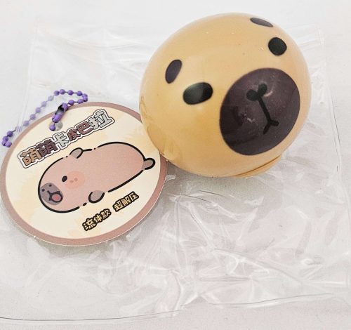 Kapibara stresszlabda, squishy, kb. 5 cm-es, átlátszó tasakban