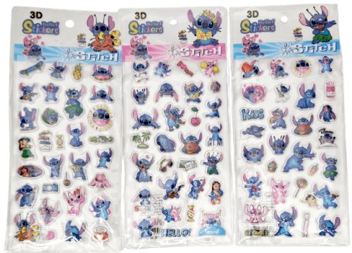 Stitch matrica 9x17cm, pufi, többféle változat