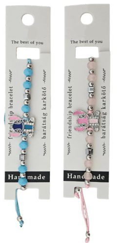 Stitch figurás karkötő, kék vagy rózsaszín