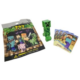 Minecraft zsákbamacska figura tasakban kártyákkal