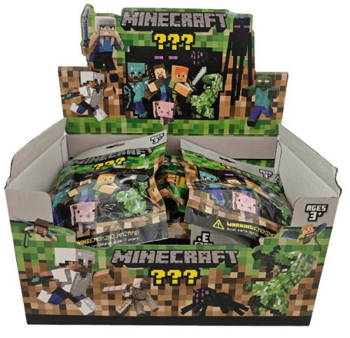 Minecraft zsákbamacska figura tasakban kártyákkal