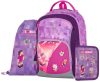 OXY GO iskolatáska szett, hátizsák tolltartóval és tornazsákkal, Minecraft mintás, Playworld Girl, lila-rózsaszín