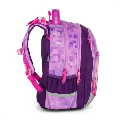 OXY GO iskolatáska szett, hátizsák tolltartóval és tornazsákkal, Minecraft mintás, Playworld Girl, lila-rózsaszín