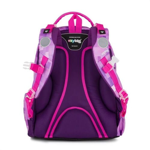OXY GO iskolatáska szett, hátizsák tolltartóval és tornazsákkal, Minecraft mintás, Playworld Girl, lila-rózsaszín