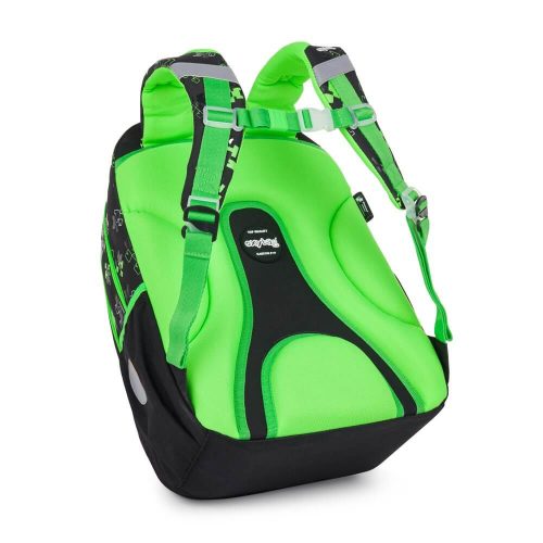 OXY Next iskolatáska szett, hátizsák tolltartóval és tornazsákkal, Green cube, Minecraft mintás