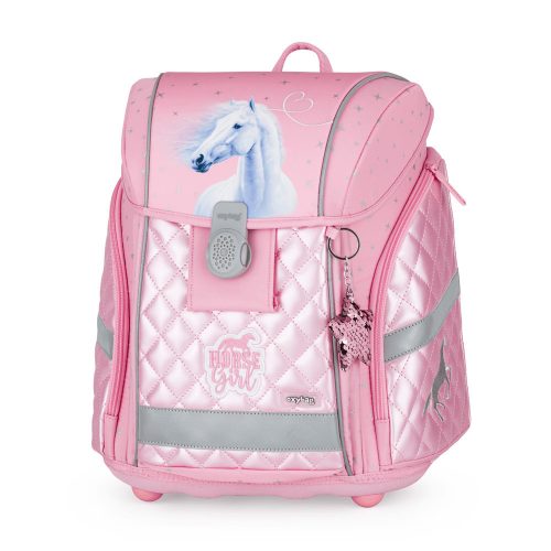 OXY Premium Light mágneszáras iskolatáska szett tolltartóval és tornazsákkal, Horse romantic
