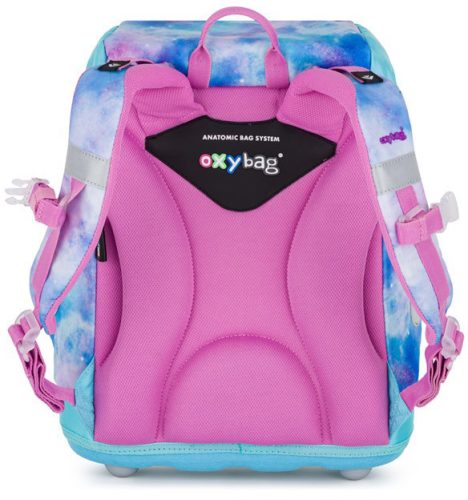 OXY Sherpy iskolatáska szett, hátizsák tolltartóval, tornazsákkal és extra díszekkel, Unicorn, kék