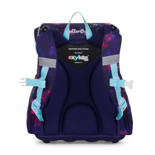 OXY Premium csatos iskolatáska szett tolltartóval és tornazsákkal, Butterfly