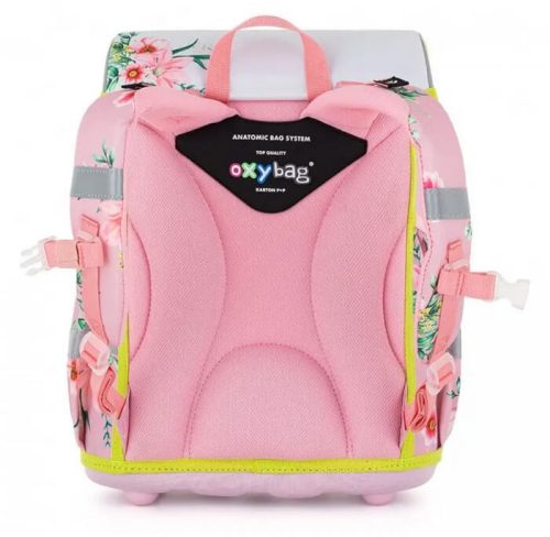 Lovas csatos ergonómikus iskolatáska tolltartóval és tornazsákkal, Premium, zöld-rózsaszín