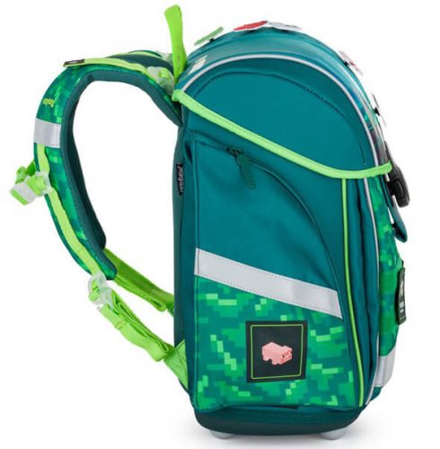 OXY Premium Light mágneszáras iskolatáska szett tolltartóval és tornazsákkal, Playworld, Minecraft mintás