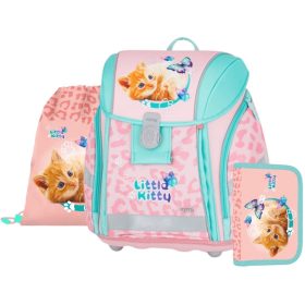   OXY Premium Light mágneszáras iskolatáska szett tolltartóval és tornazsákkal, Cat