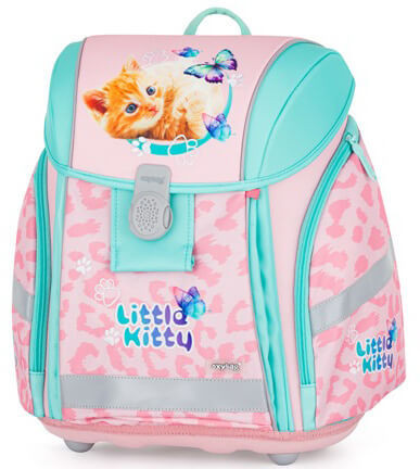 OXY Premium Light mágneszáras iskolatáska szett tolltartóval és tornazsákkal, Cat