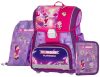 OXY Premium csatos iskolatáska szett tolltartóval és tornazsákkal, Playworld Girl, rózsaszín-lila