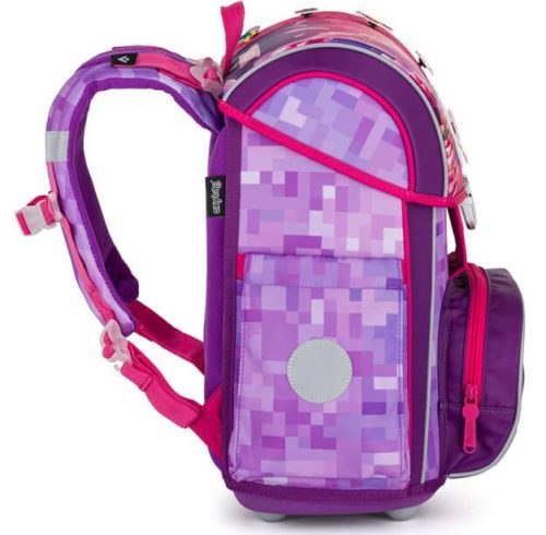 OXY Premium csatos iskolatáska szett tolltartóval és tornazsákkal, Playworld Girl, rózsaszín-lila