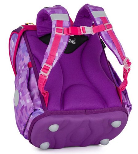 OXY Premium csatos iskolatáska szett tolltartóval és tornazsákkal, Playworld Girl, rózsaszín-lila