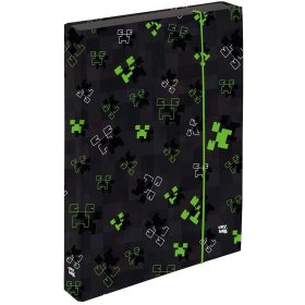   Minecraft mintás füzetbox A/4, jumbo, OXY NEXT Green Cube, fekete-zöld
