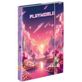   Minecrafft mintás füzetbox A/4, Playworld Girl, lila-rózsaszín