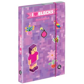   Minecraft mintás füzetbox A/4, OXY 2026 Playworld Girl, lila-rózsaszín