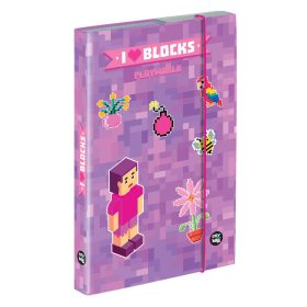   Minecraft mintás füzetbox A/5, OXY 2026 Playworld Girl, lila-rózsaszín