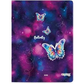 Lepkés füzet A/4, 40 lapos, vonalas, OXY Butterfly 444