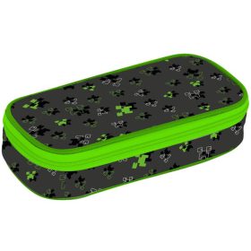   Minecraft mintás tolltartó, beledobálós, jumbo, OXY NEXT Green Cube