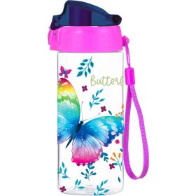 Lepkés kulacs, 500 ml, BPA mentes, szivárványos lepke