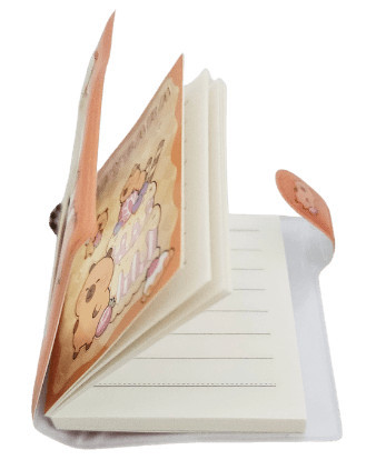 Kapibara mini notesz akasztóval, 5,5x6cm, vonalas, többféle változat