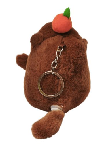 Kapibara plüss kulcstartó, táskadísz, kb. 12 cm, pörgő farokkal, 3 féle