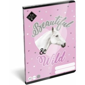   Wild Beauty Purple tűzött füzet A/5, 40 lap vonalas, lovas