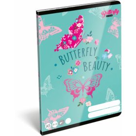   Lollipop Cute Butterfly tűzött füzet A/5, 40 lap sima, lepkés