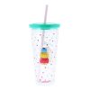Pusheen cicás pohár szívószállal, 650 ml, Pusheen Fruits