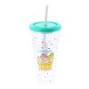Pusheen cicás pohár szívószállal, 650 ml, Pusheen Fruits