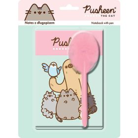 Pusheen cicás napló, keményfedeles notesz bolyhos tollal