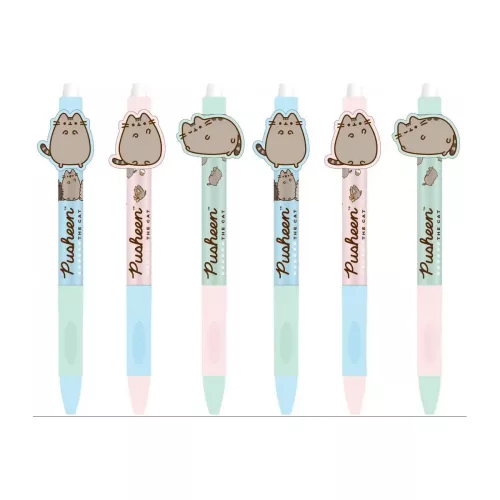 Pusheen cicás radírozható golyóstoll figurával, többféle