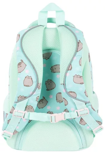 Pusheen cicás hátizsák, iskolatáska, 40x28x18cm, mentazöld