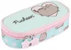 Pusheen cicás tolltartó, beledobálós, ovális, mentazöld
