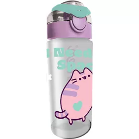 Pusheen cicás kulacs 500ml, lila-zöld