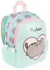 Pusheen cicás hátizsák, ovis, 28x23x10cm, mentazöld