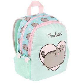 Pusheen cicás hátizsák, ovis, 28x23x10cm, mentazöld
