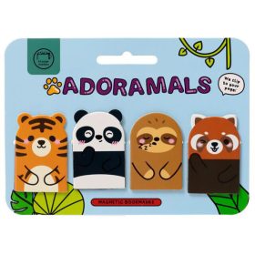   Édes állatok mágneses könyvjelző, 4 db/csomag, vadon állatai